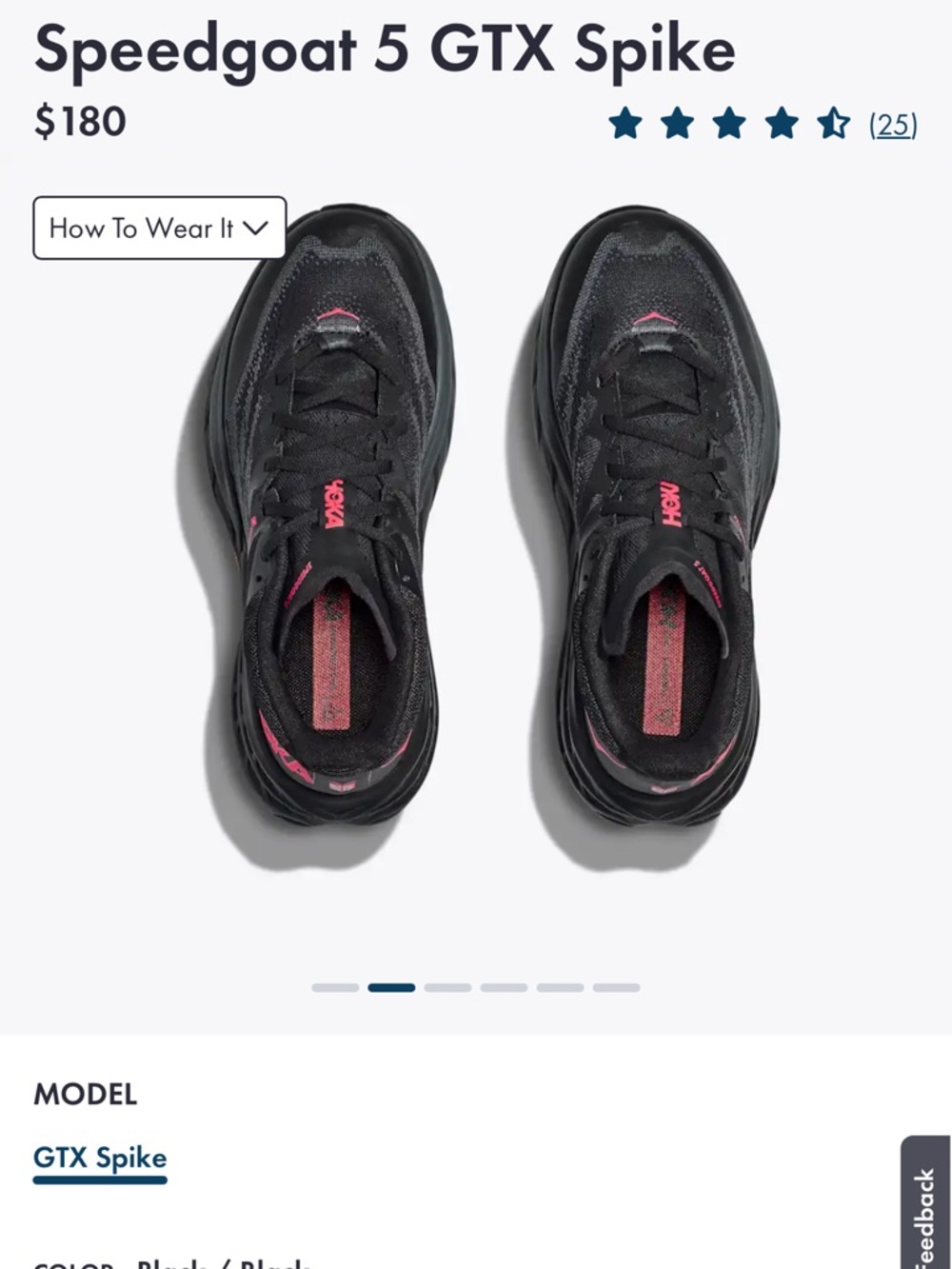 Hoka Black and Pink Gore-Tex /w Vibram Soles- Trail Runner/ Hiker - Picture 6 of 6